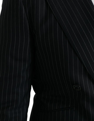 Black Stripe Sicilia Double Breasted Coat Blazer