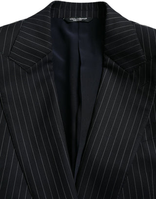 Black Stripe Sicilia Double Breasted Coat Blazer