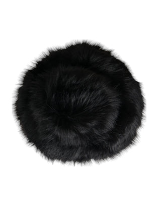 Black Faux Fur Womens Bucket Hat