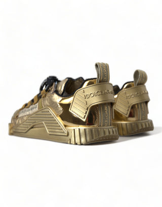 Gleaming Gold-toned Luxury Sneakers