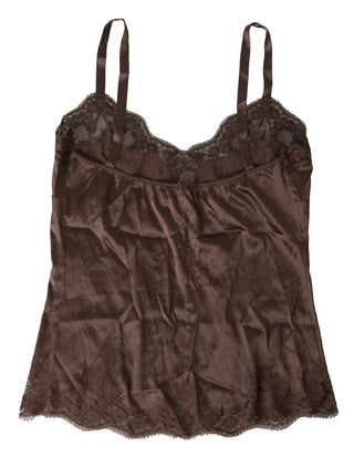 Silk Blend Camisole Top In Brown