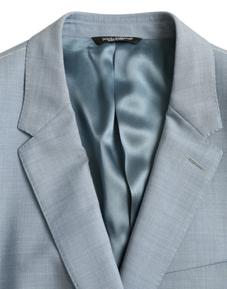 Light Blue Polyester Martini Formal 2 Piece Suit