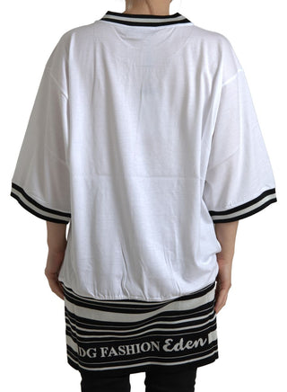 Elegant White Cotton Crew Neck Tee