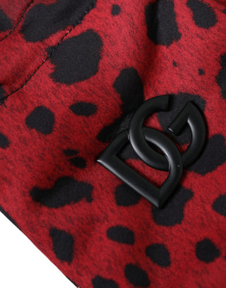 Red Leopard Logo Wrist Length Gloves