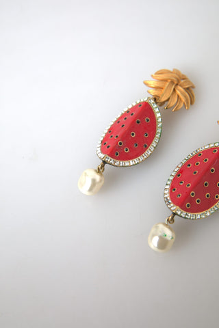 Radiant Red Watermelon Clip-on Earrings