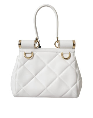 White Calf Leather 90's Sicily Shoulder Satchel Bag