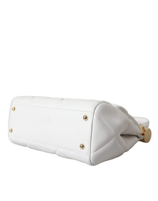 White Calf Leather 90's Sicily Shoulder Satchel Bag