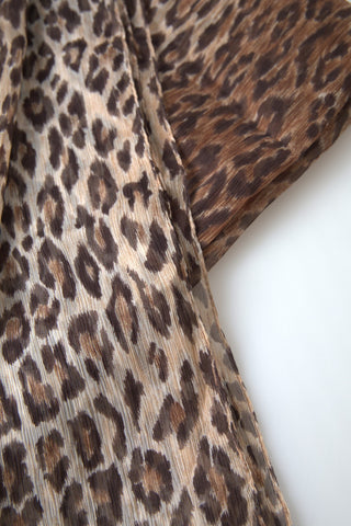 Elegant Silk Neck Wrap Scarf In Luxurious Brown