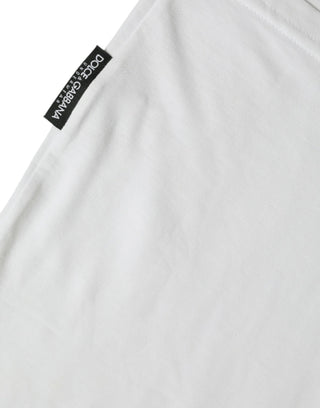 White Cotton V-neck Short Sleeve Underwear T-shirt