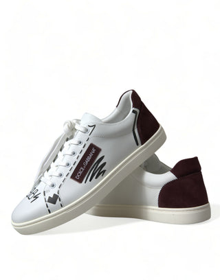 Exclusive White Bordeaux Low Top Sneakers