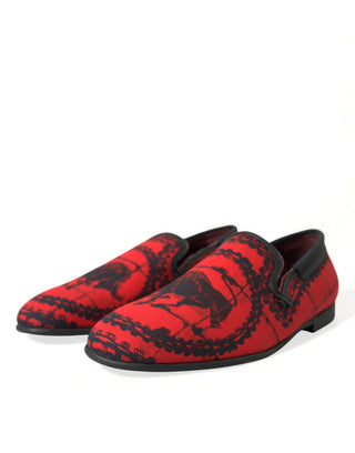 Torero-inspired Luxe Red & Black Loafers