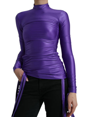 Elegant Long Sleeve Zip-back Top