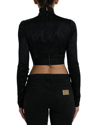 Elegant Black Cropped Top With Zip Closure