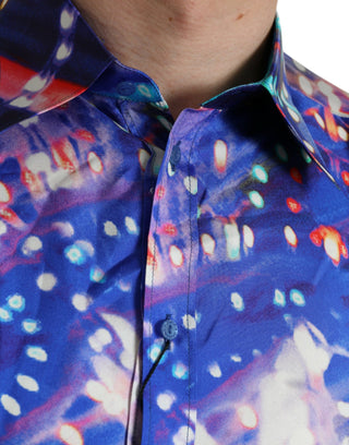 Purple Luminarie Silk Slim Martini Shirt