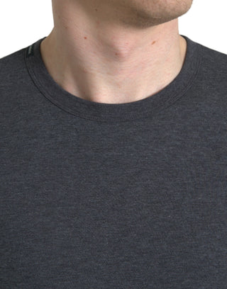 Elegant Dark Gray Crew Neck Tee