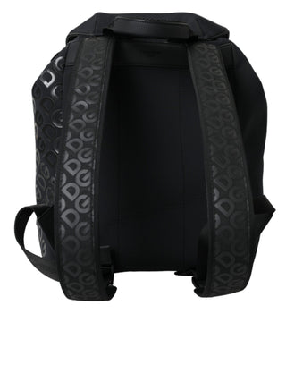 Black Neoprene Nylon Dg Logo School Backpack Bag