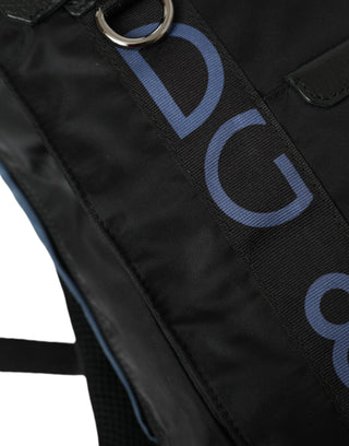 Black Nylon Dg Logo School Backpack Men Bag