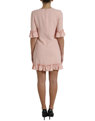 Elegant Light Pink A-line Shift Mini Dress