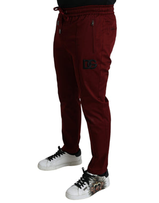 Maroon Cotton Stretch Jogger Pants