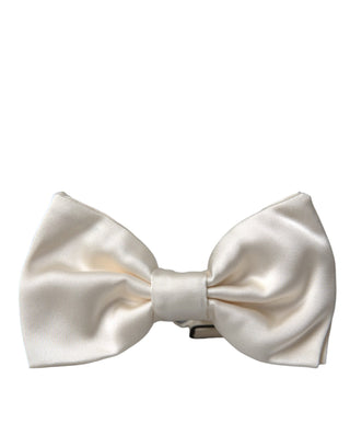 Off White Silk Adjustable Neck Men Bow Tie