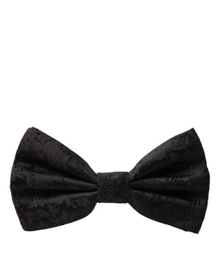 Black Brocade Silk Adjustable Neck Men Bow Tie