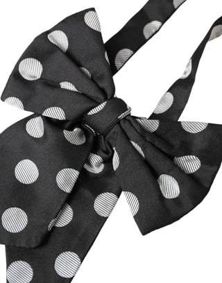 Black Polka Dots Ribbon Adjustable Neck Bow Tie