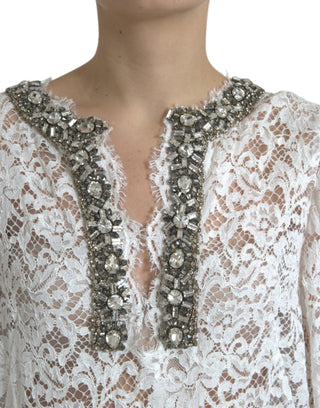 Elegant White Shift Dress With Crystal Embellishment