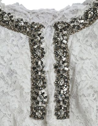 Elegant White Shift Dress With Crystal Embellishment