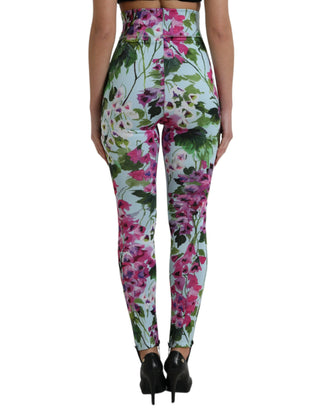 Elegant Floral High-rise Leggings Pants