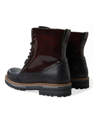 Elegant Bi-color Leather Boots