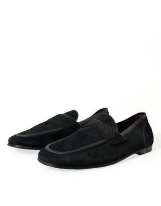 Elegant Velvet Black Loafers For Men