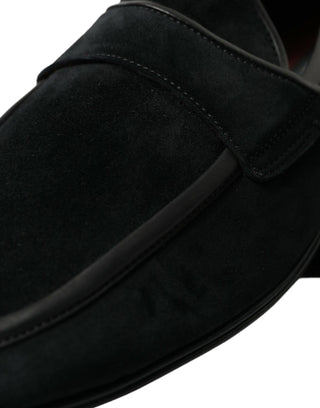 Elegant Velvet Black Loafers For Men