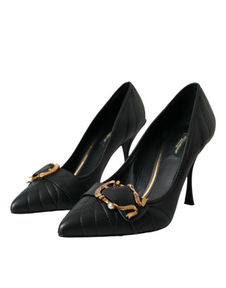 Black Devotion Leather Heels Pumps Shoes