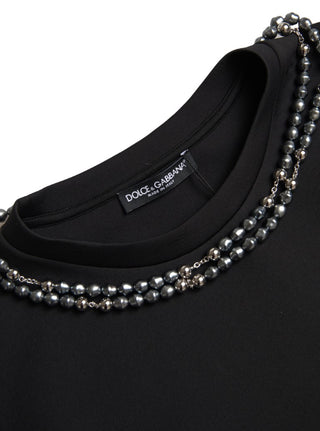 Embellished Neckline Casual T-shirt