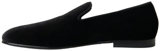 Elegant Velvet Black Loafers For Men