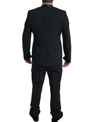 Elegant Black Slim Fit Two-piece Suit