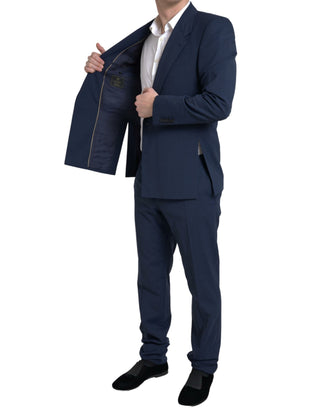 Elegant Slim Fit Blue Two-piece Suit