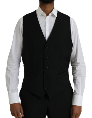 Black Polyester Staff Formal 3 Piece Suit