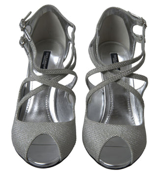 Elegant Shimmering Silver High-heeled Sandals