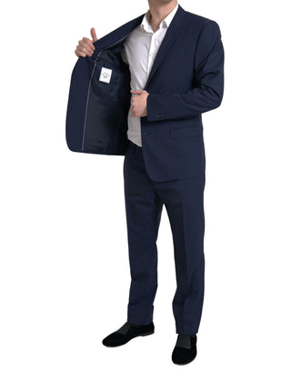 Elegant Blue Martini Slim Fit Two-piece Suit