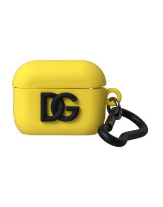 Yellow Silicone Logo Embossed Airpods Case