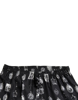 Elegant Silk Joggers With Religious Print