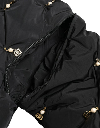 Elegant Quilted Jacket With Pearl Embellishment