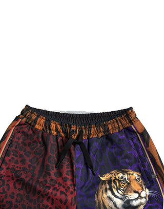 Chic Multicolor Bermuda Shorts With Exotic Print