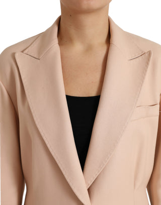 Elegant Beige Single-breasted Trench Coat