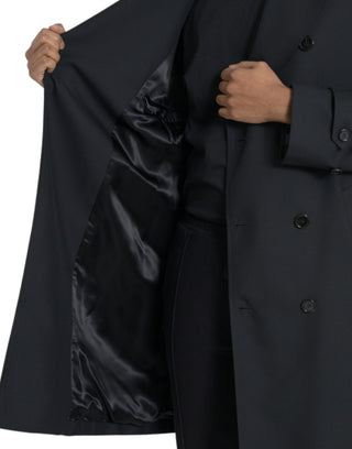 Black Double Breasted Trench Coat Jacket