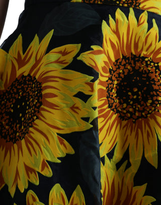 Summery Sunflower A-line Midi Dress