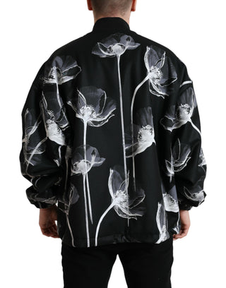 Elegant Floral-print Bomber Jacket