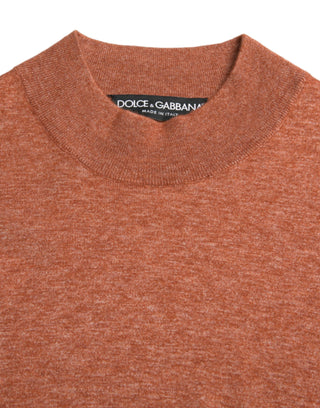 Silk-cashmere Orange Crew Neck Sweater