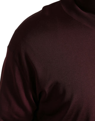 Maroon Turtleneck Viscose Sweater